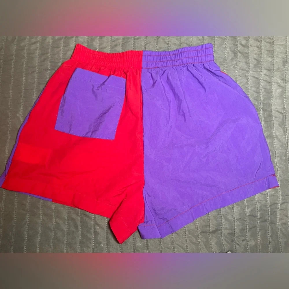 Urban Renewal‎ Red Purple Colorblock Reworked Shorts size XS - Picture 2 of 9